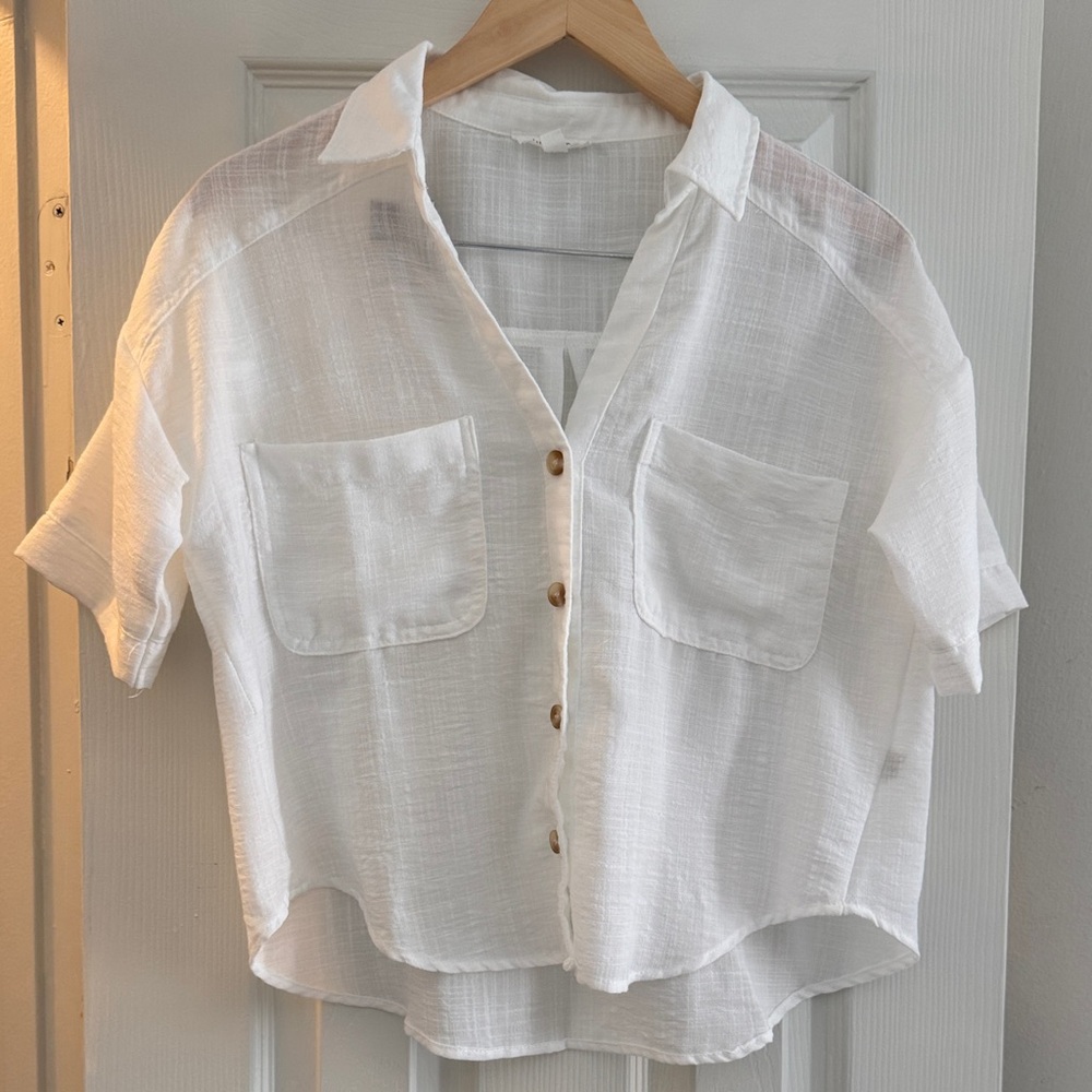 White Button Down Shirt for Women